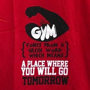 NWOT Graphic Tee T-Shirt Mens Gym Definition Muscle Flex Red Cotton Gildan